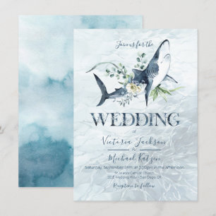 Invitations de mariage des requins tropicaux de l'