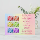 Invitations de mariage des Roses de Macro Rainbow (Debout devant)