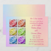 Invitations de mariage des Roses de Macro Rainbow (Devant / Derrière)