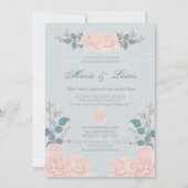 Invitations de mariage des Roses romantiques (Devant)