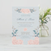 Invitations de mariage des Roses romantiques (Debout devant)