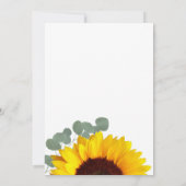 Invitations de mariage des tournesols rustiques (Dos)