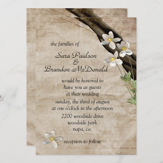 Invitations de mariage d'été (Devant / Derrière)