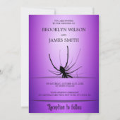 Invitations de mariage d'Halloween Araignée violet (Dos)
