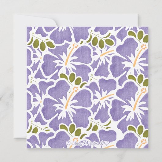 Invitations de mariage d'hibiscus pourpres (Dos)