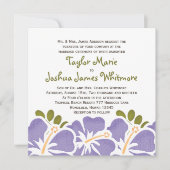 Invitations de mariage d'hibiscus pourpres (Devant)