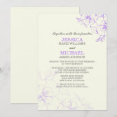 Invitations de mariage d'Hibiscus| Violet (Devant / Derrière)