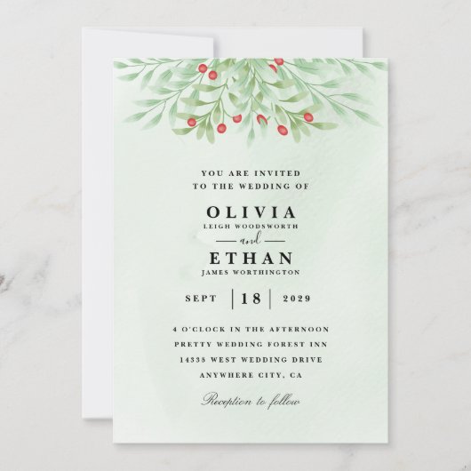 Invitations de mariage d'hiver (Devant)