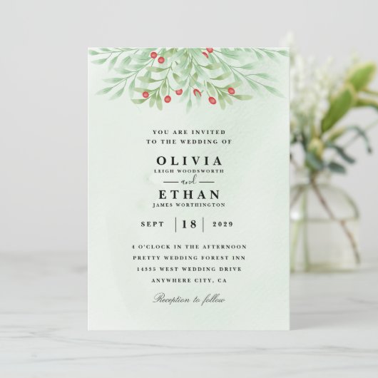 Invitations de mariage d'hiver (Debout devant)