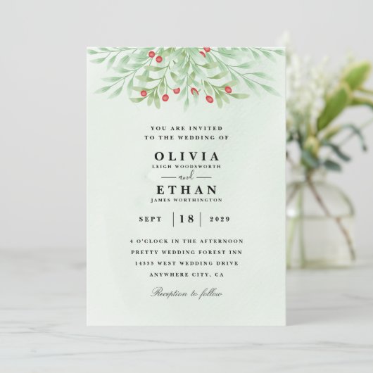 Invitations de mariage d'hiver (Debout devant)