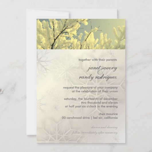 Invitations de mariage d'hiver (Dos)