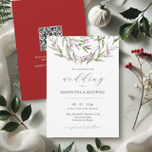 Invitations de mariage d'hiver avec code QR