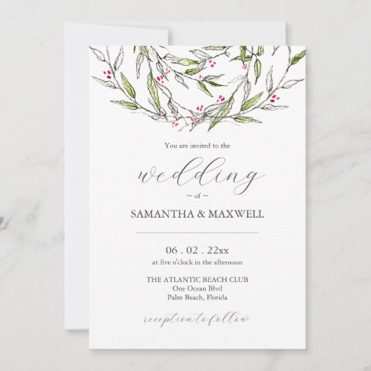 Invitations de mariage d'hiver avec code QR (Devant)