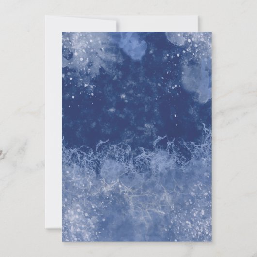 Invitations de mariage d'hiver bleu (Dos)