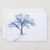 Invitations de mariage d'hiver bleu et blanc (Dos)