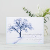 Invitations de mariage d'hiver bleu et blanc (Debout devant)