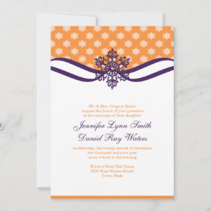 Invitations De Mariage D'Hiver Orange Et Plum