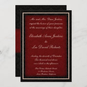 Invitations de mariage d'hiver rouge et noir (Devant / Derrière)