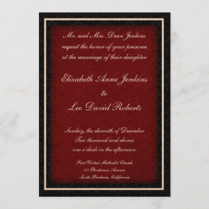 Invitations de mariage d'hiver rouge et noir