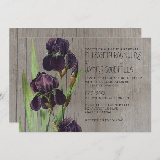 Invitations de mariage d'Iris en Russie (Devant / Derrière)