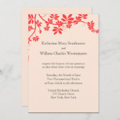 Invitations De Mariage D'Ivoire Et De Corail (Devant / Derrière)