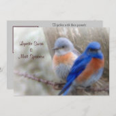 Invitations de mariage d'oiseau bleu (Devant / Derrière)