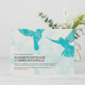 Invitations de mariage d'oiseaux bleus (Debout devant)