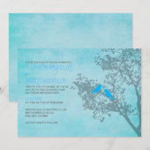 Invitations de mariage d'oiseaux bleus rustiques (Devant / Derrière)