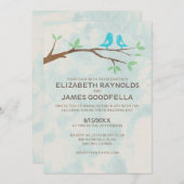 Invitations de mariage d'oiseaux bleus rustiques (Devant / Derrière)