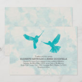 Invitations de mariage d'oiseaux bleus Vintages (Devant / Derrière)