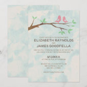 Invitations de mariage d'oiseaux rouges rustiques (Devant / Derrière)