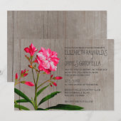 Invitations de mariage d'Oleandre rustique (Devant / Derrière)