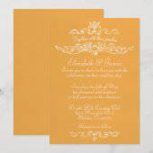 Invitations De Mariage D'Or De Luxe Simple (Devant / Derrière)