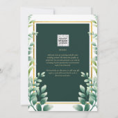 Invitations de mariage d'or Nikah Green (Dos)