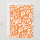Invitations de mariage d'Orange Paisley (Dos)