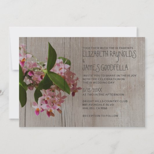 Invitations de mariage d'orchidées de Phalaenopsis (Devant)
