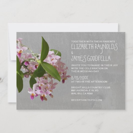 Invitations de mariage d'orchidées de Phalaenopsis (Devant)