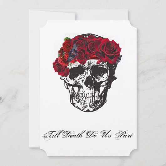 Invitations de mariage du crâne - Jusqu'à la mort (Devant)
