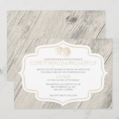 Invitations de mariage du dollar de sable de plage (Devant / Derrière)