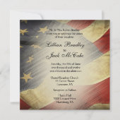 Invitations de mariage du drapeau américain antiqu (Devant)