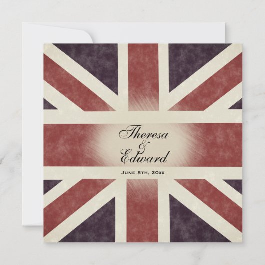 Invitations de mariage du drapeau britannique en d (Dos)