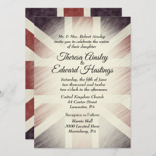 Invitations de mariage du drapeau britannique en d