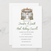 Invitations de mariage du jardin Gazebo avec des R (Devant / Derrière)