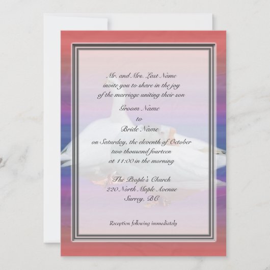 Invitations de mariage du parent de chambre (Devant)
