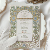 Invitations de mariage du pavot Art Nouveau par Mu