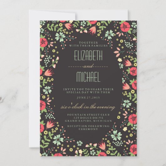 Invitations de mariage du printemps du jardin (Devant)
