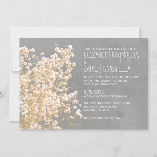 Invitations de mariage du souffle du bébé (Devant)
