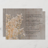 Invitations de mariage du souffle du bébé rustique (Devant / Derrière)