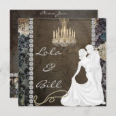 INVITATIONS DE MARIAGE D'UN CHANDELIER À Bling ant (Devant / Derrière)