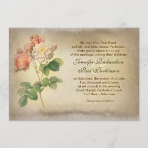 Invitations de mariage d'un rose vintage